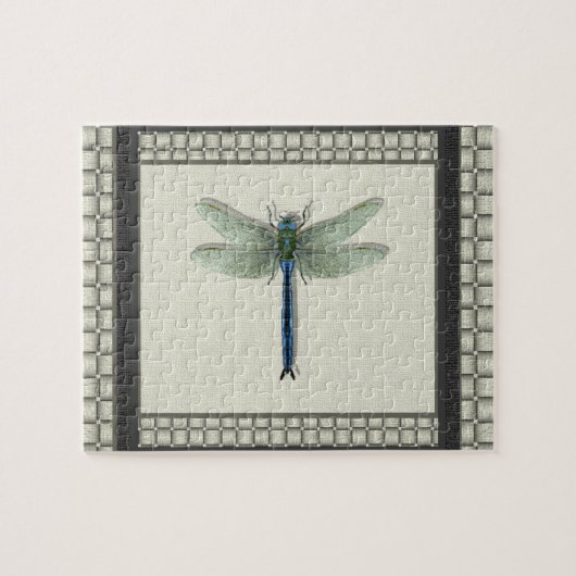 Elegant Blue Dragonfly Legpuzzel (Horizontaal)