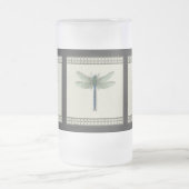 Elegant Blue Dragonfly Matglas Bierpul (Center)