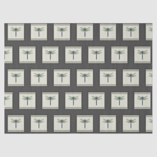 Elegant Blue Dragonfly Tissuepapier (Voorkant)