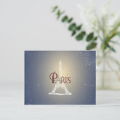 Elegant  Blue Eiffel Tower Paris design Briefkaart (Staand voorkant)