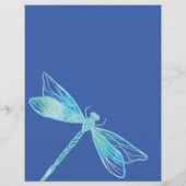 Elegant Blue en Aqua Waterverf Dragonfly Logo (Achterkant)