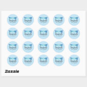 Elegant Blue en Aqua Waterverf Dragonfly Ronde Sticker (Vel)