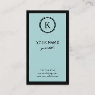 Elegant Blue en Black Monogram Visitekaartjes