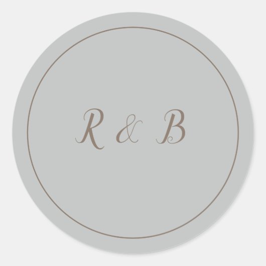 Elegant Blue en Brown Ronde Sticker (Voorkant)