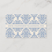 Elegant Blue en Cream Damask Letter H Visitekaartje (Achterkant)
