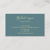 Elegant Blue en Cream Leaf Pattern Visitekaartje (Achterkant)