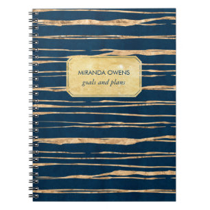 Elegant Blue en Faux Gold Foil Notitieboek