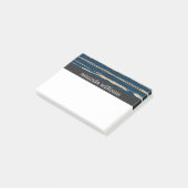 Elegant Blue en Faux Gold Foil Post-it® Notes (Schuin)