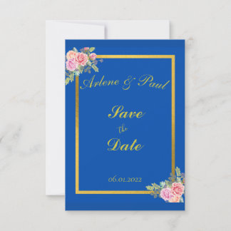 Elegant Blue en Gold Kaart
