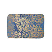 Elegant Blue en Gold Mandala Pattern Badmat (Voorkant)