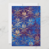 Elegant Blue en Gold Peacock sierents Kaart (Achterkant)