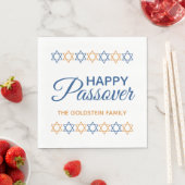 Elegant Blue en Gold Star van David Happy Passover Servet (Insitu)