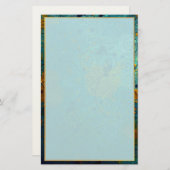 Elegant Blue en Gold Vine Briefpapier (Voorkant / Achterkant)