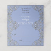 Elegant Blue en metal effect scroll bruiloft (Buitenkant ongevouwen)