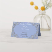 Elegant Blue en metal effect scroll bruiloft (Achterkant)