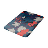 Elegant Blue en Red Floral Pattern Badmat (Gekanteld)