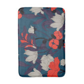 Elegant Blue en Red Floral Pattern Badmat (Voorkant Verticaal)