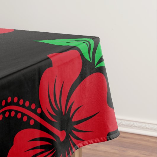 Elegant blue en Red Tropical Floral Pattern | Tafelkleed (Voorbeeld)