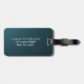 Elegant Blue en Silver Airplane Bon Reyage Bagagelabel (Achterkant horizontaal)