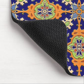 Elegant Blue en Sinaasappel Mousepad Muismat (Hoek)