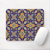 Elegant Blue en Sinaasappel Mousepad Muismat (Met muis)