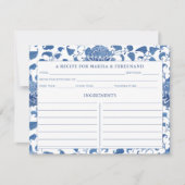 Elegant Blue en White China Pattern Recipe Kaart (Voorkant)