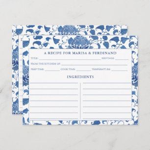 Elegant Blue en White China Pattern Recipe Kaart