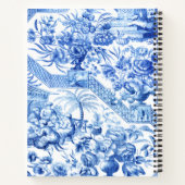 Elegant  Blue en White Chinoiserie Noteboo Notitieboek (Achterkant)