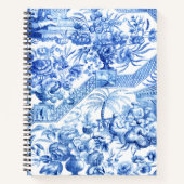 Elegant  Blue en White Chinoiserie Noteboo Notitieboek (Voorkant)
