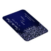 Elegant Blue en White Damask Save the Date Magneet (Rechterzijde)