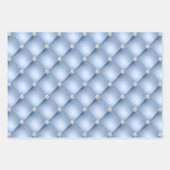 Elegant Blue en White Diamond Tufted Patronen Inpakpapier Vel (Voorkant)