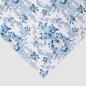 Elegant Blue en White French Rococo Floral Tissuepapier (Detail)