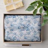 Elegant Blue en White French Rococo Floral Tissuepapier (Geschenk)