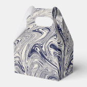 Elegant Blue en White Marble Swirl Bedankdoosjes (Achterkant)