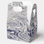 Elegant Blue en White Marble Swirl Bedankdoosjes (Geopend)