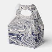 Elegant Blue en White Marble Swirl Bedankdoosjes (Voorkant Zijde)