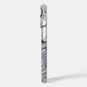 Elegant Blue en White Marble Swirl Case-Mate iPhone Case (Achterkant / Links)