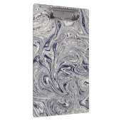 Elegant Blue en White Marble Swirl Klembord (Rechts)