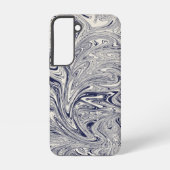 Elegant Blue en White Marble Swirl Samsung Galaxy Hoesje (Achterkant)