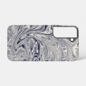 Elegant Blue en White Marble Swirl Samsung Galaxy Hoesje (Achterkant horizontaal)
