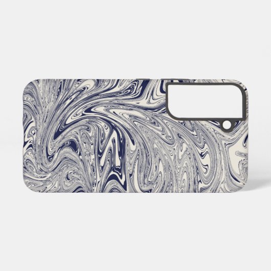 Elegant Blue en White Marble Swirl Samsung Galaxy Hoesje (Achterkant horizontaal)