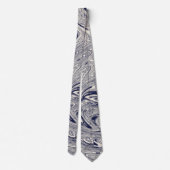 Elegant Blue en White Marble Swirl Stropdas (Achterkant)
