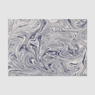 Elegant Blue en White Marble Swirl Tissuepapier