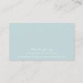 Elegant Blue en White Script Font Visitekaartje (Achterkant)