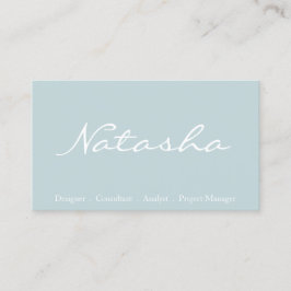 Elegant Blue en White Script Font Visitekaartje