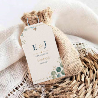 Elegant Blue Eucalyptus Cadeaulabel