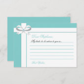 Elegant Blue Fête des mariées Notes de conseil (Devant / Derrière)