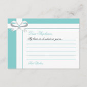 Elegant Blue Fête des mariées Notes de conseil (Devant)