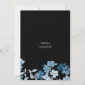 Elegant Blue Floral 27th Birthday Party Invitation (Dos)