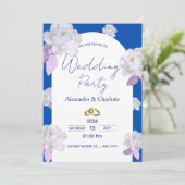 Elegant Blue Floral Arch Wedding Invitation (Debout devant)
